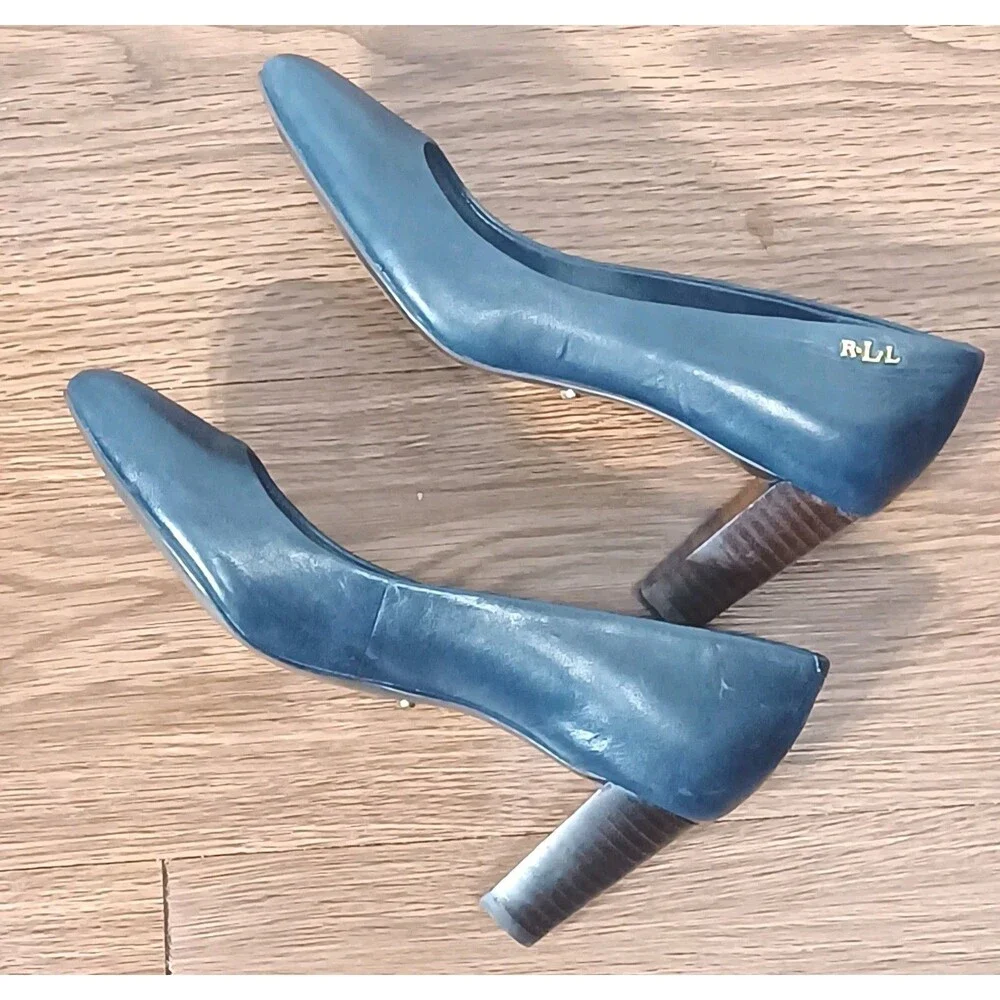 Ralph Lauren Harper Blue Leather Business Casual Pumps Size 6B